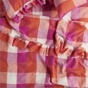 💗🧡 Society of Wanderers Sherbet Check COT fitted sheet / baby toddler crib
